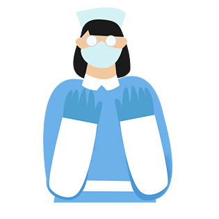 扁平化疫情简约女医护人员元素