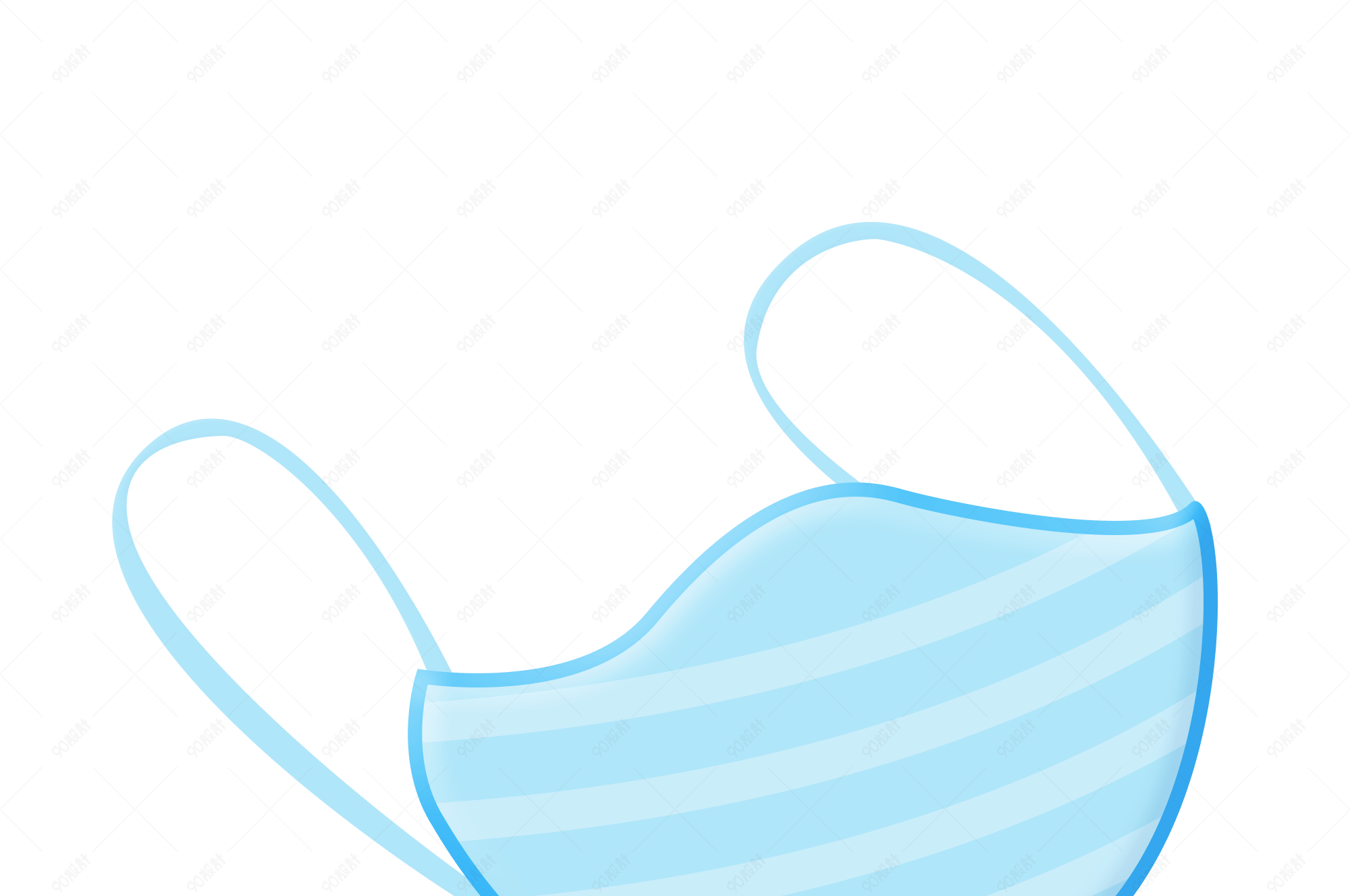 扁平化疫情蓝色医用口罩