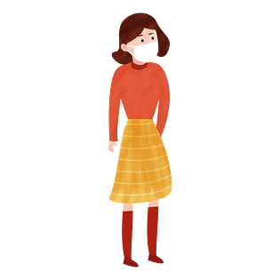 疫情防控女孩出门戴口罩