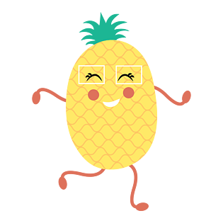 大暑可爱的拟人化菠萝元素设计