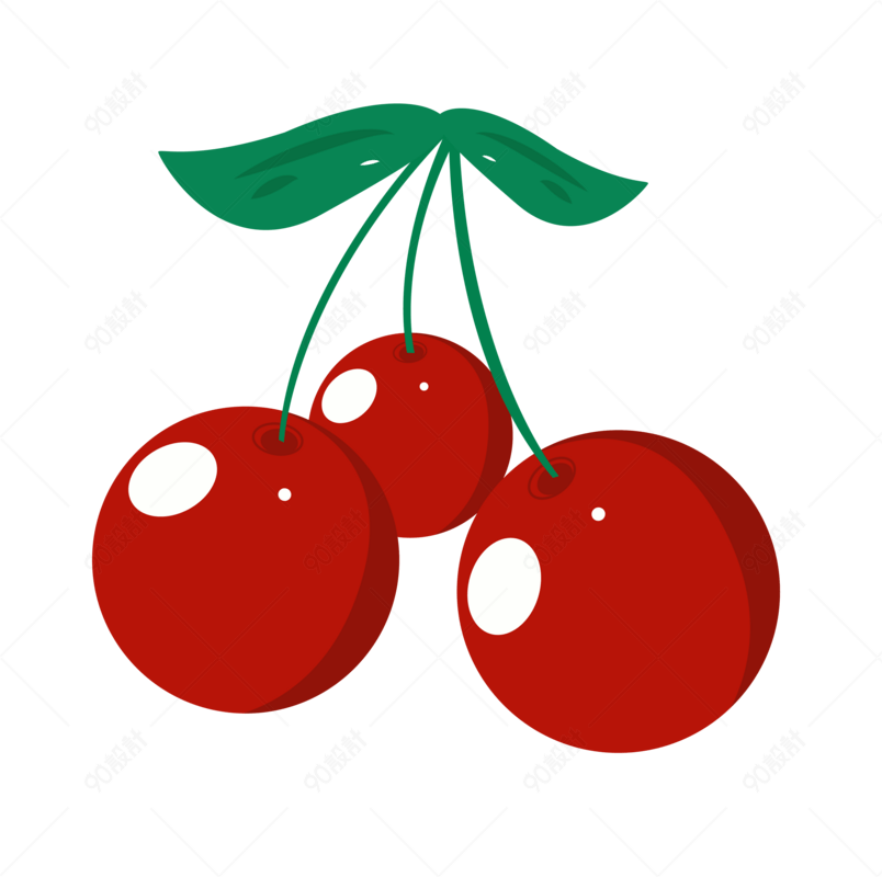 手绘大暑樱桃水果元素设计