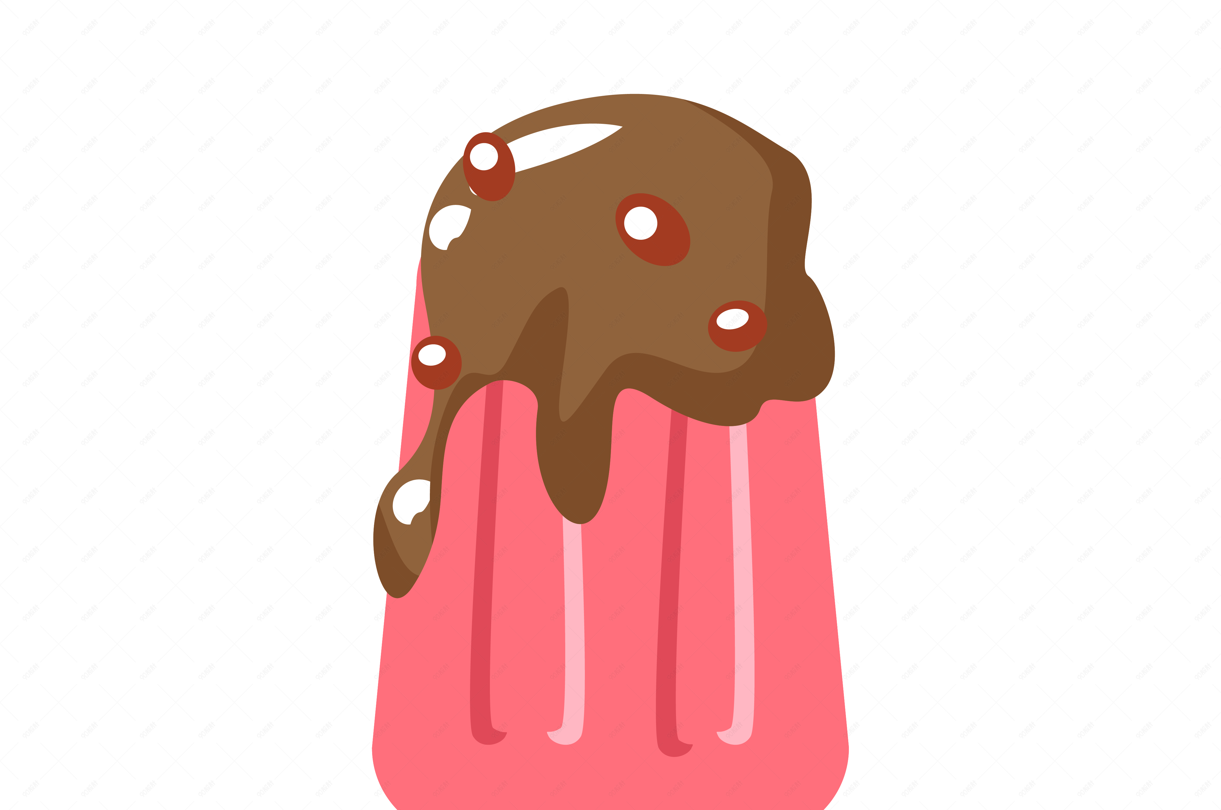 手绘小暑巧克力雪糕元素设计