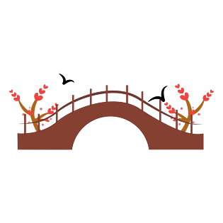 七夕鹊桥爱心树场景元素设计