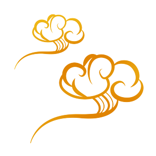 手绘国庆节国潮风祥云纹元素设计