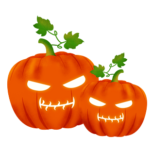 手绘万圣节南瓜灯创意元素设计