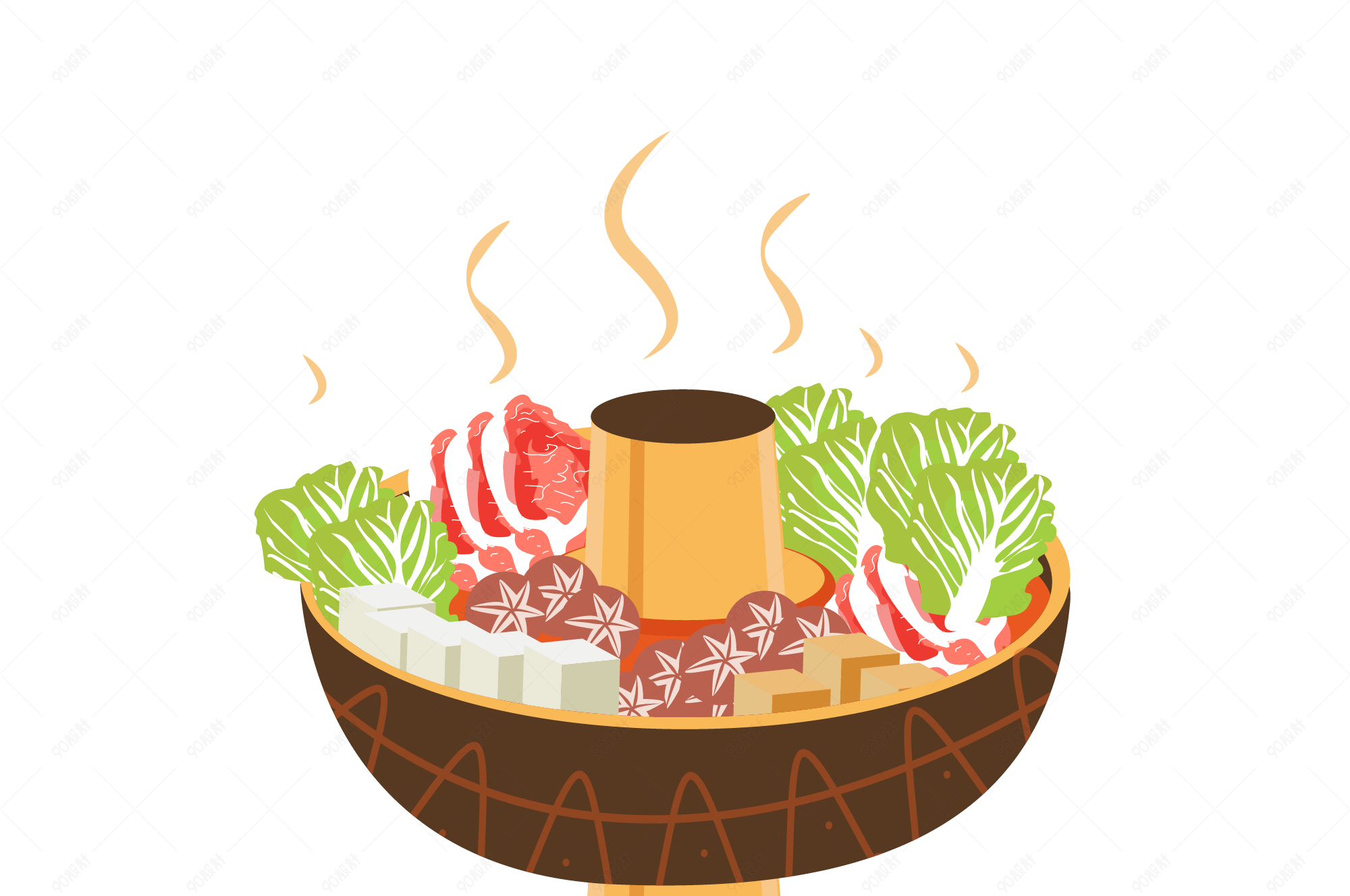 手绘火锅美食创意元素设计画板1