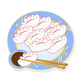 饺子手绘图片大全