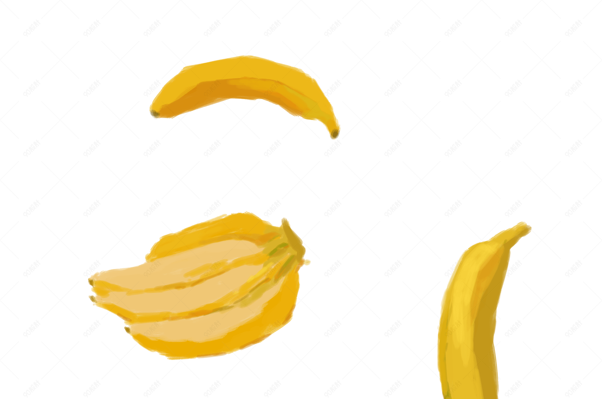 水果黄色手绘涂鸦卡通香蕉摄影素材png