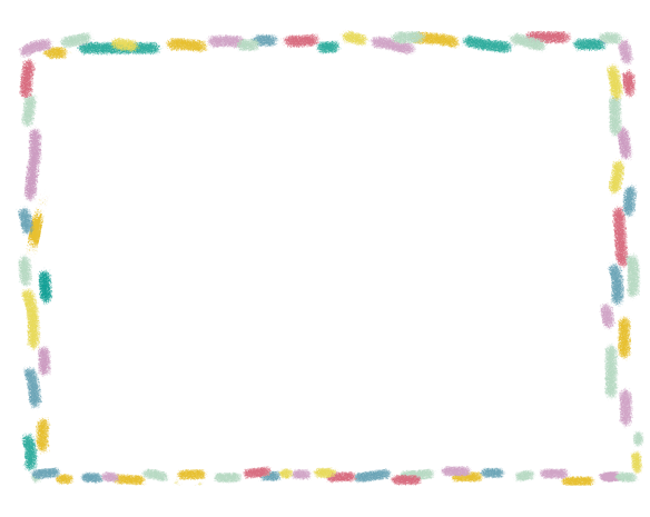 儿童节彩色花边边框手绘涂鸦装饰元素png
