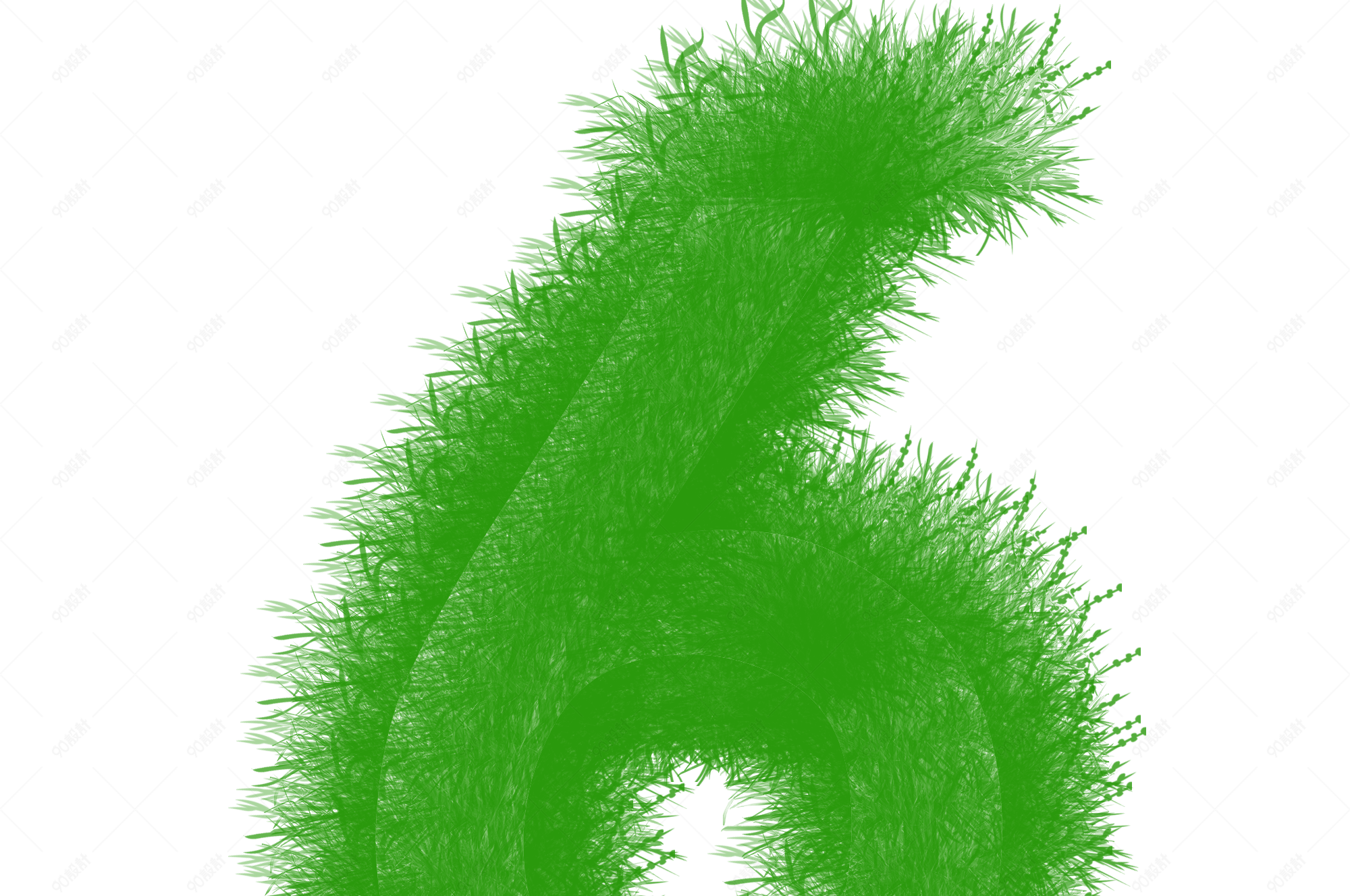 绿色草地创意字体数字6