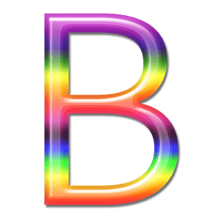 立体炫彩字母彩虹字体b