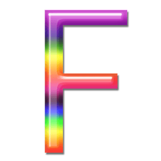 立体炫彩字母彩虹字体f