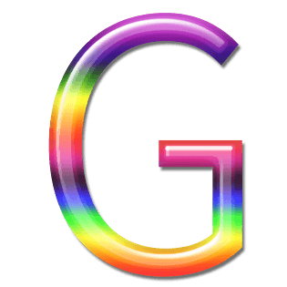 立体炫彩字母彩虹字体g