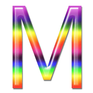 立体炫彩字母彩虹字体m