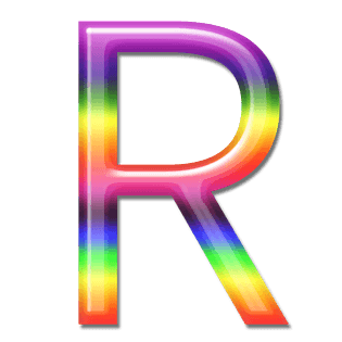 立体炫彩字母彩虹字体r