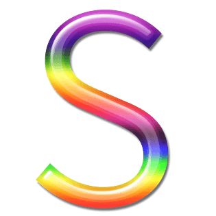 立体炫彩字母彩虹字体s