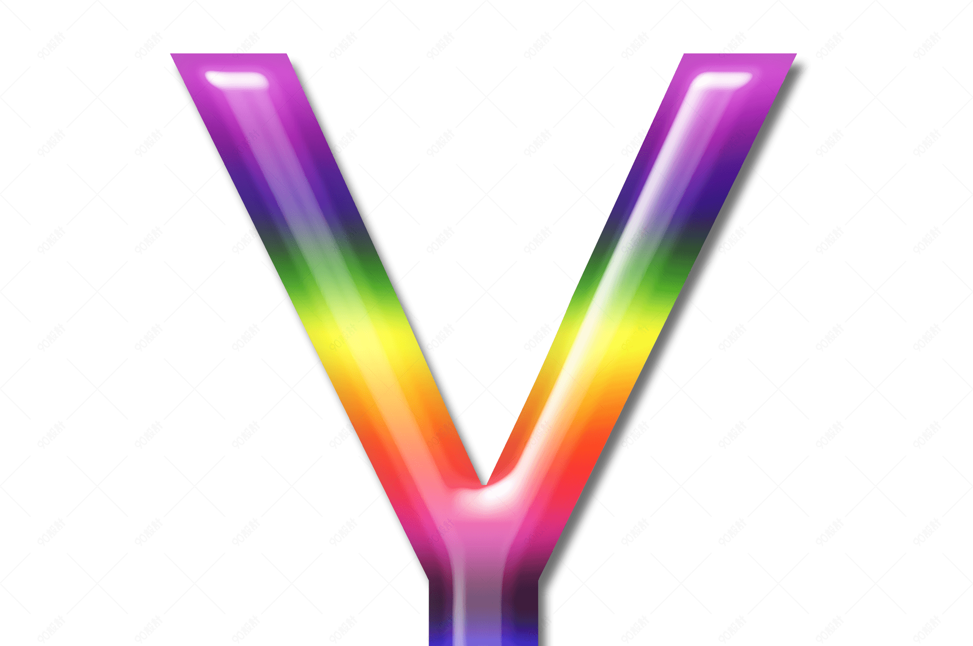 立体炫彩字母彩虹字体y