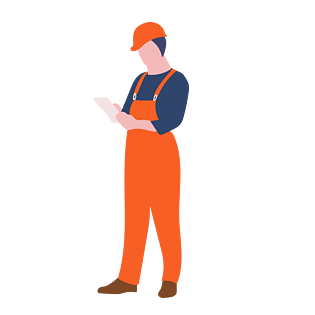 正在认真勤奋工作的工人