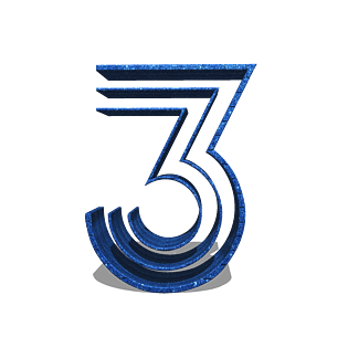 3d立体蓝色阿拉伯数字3
