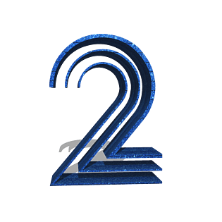 3d立体蓝色阿拉伯数字2