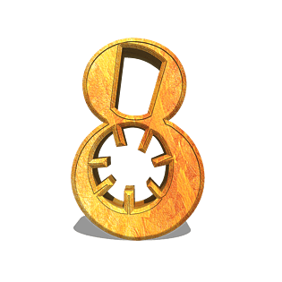 3d立体木质阿拉伯数字8