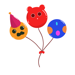漂浮的卡通可爱气球免扣