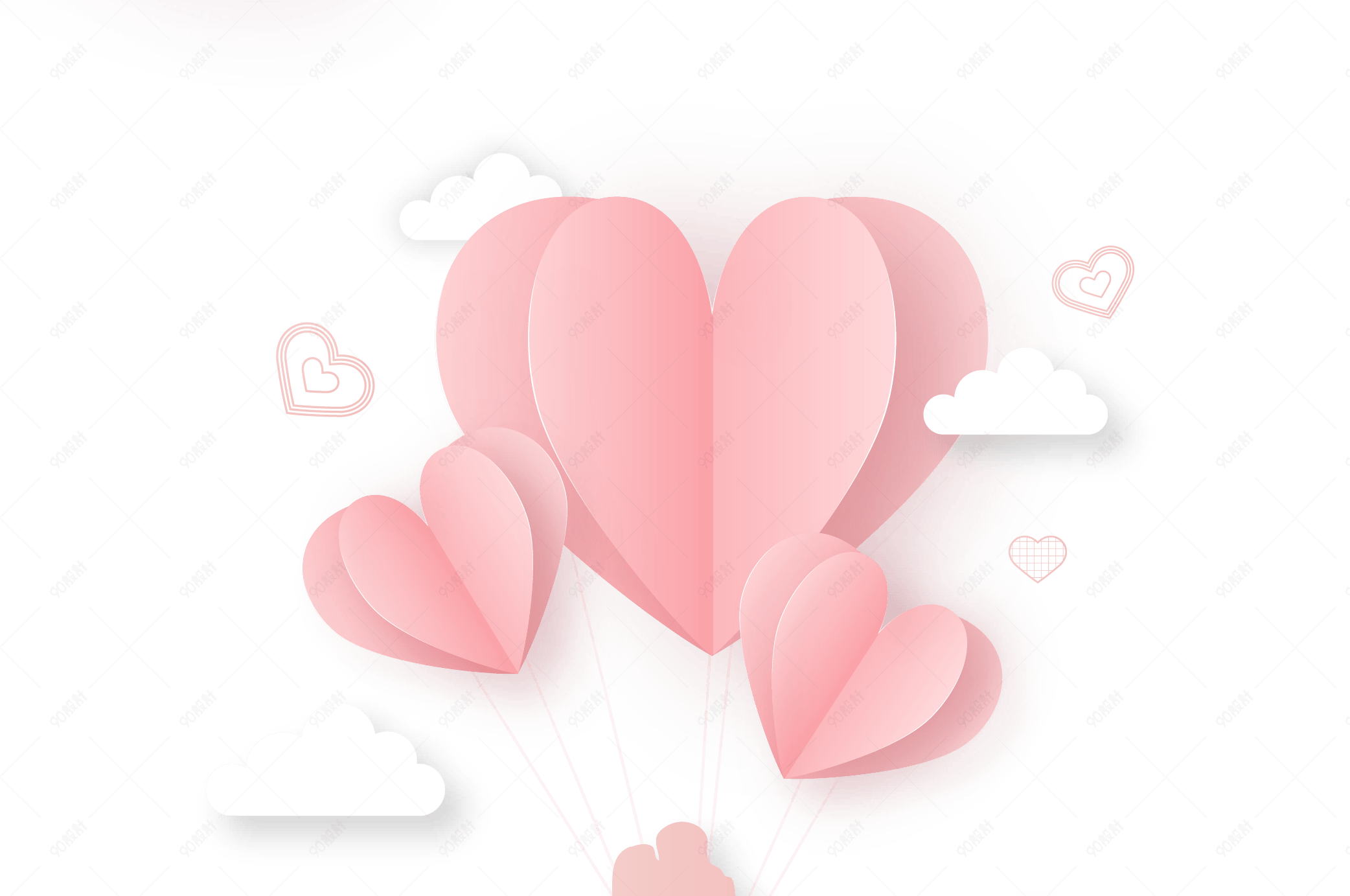 情人节情侣爱心粉色素材