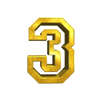 3d金属立体数字阿拉伯数字3