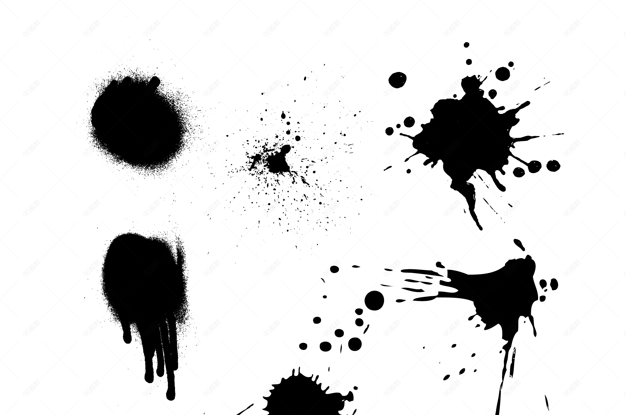 中国风水墨墨迹笔刷素材