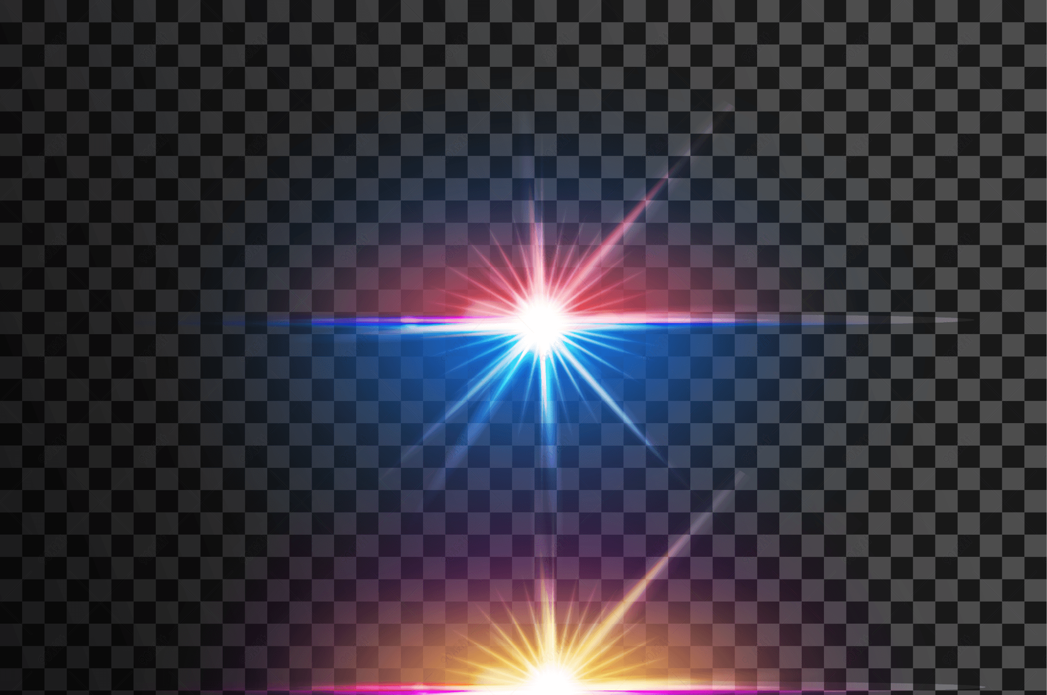 多彩闪烁光效条状发射素材