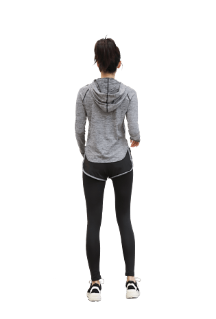 秋装灰色运动套装女美丽时尚女模特女生背影