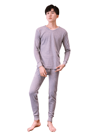 秋装灰色睡衣内衣男帅气时尚男模特男生