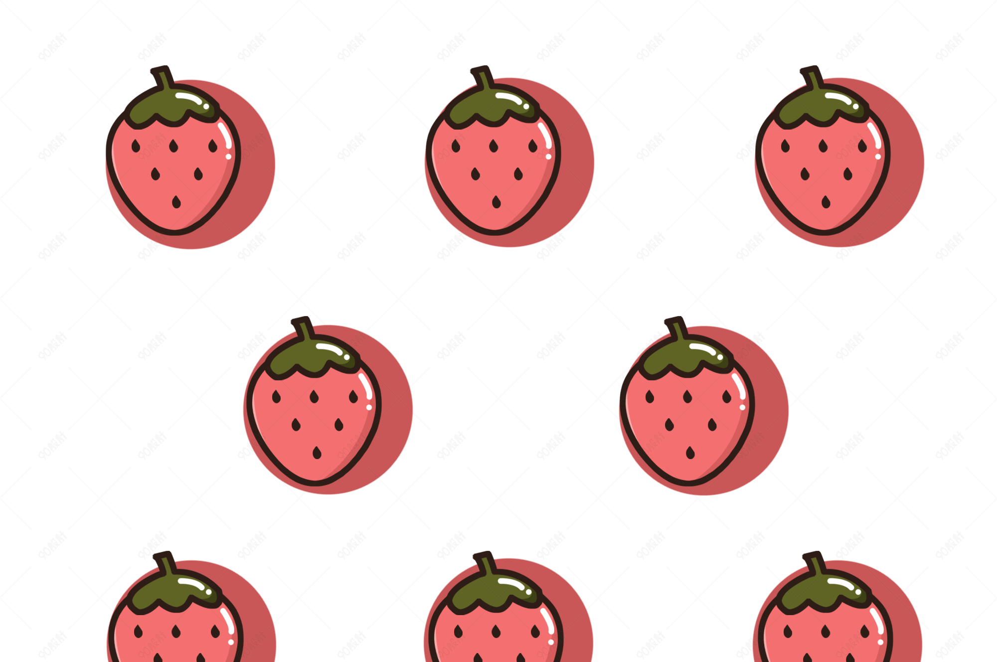 立夏卡通手绘草莓背景图