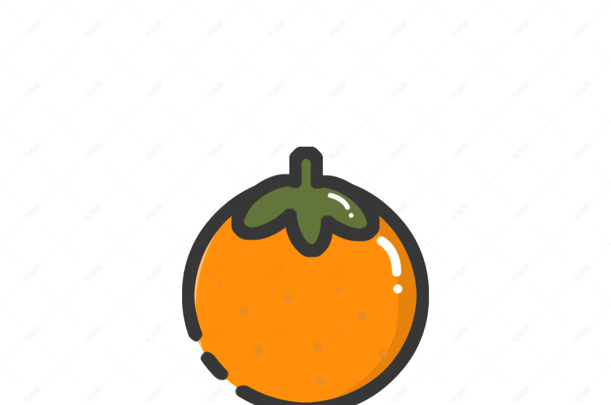 立夏可爱卡通meb风手绘橘子