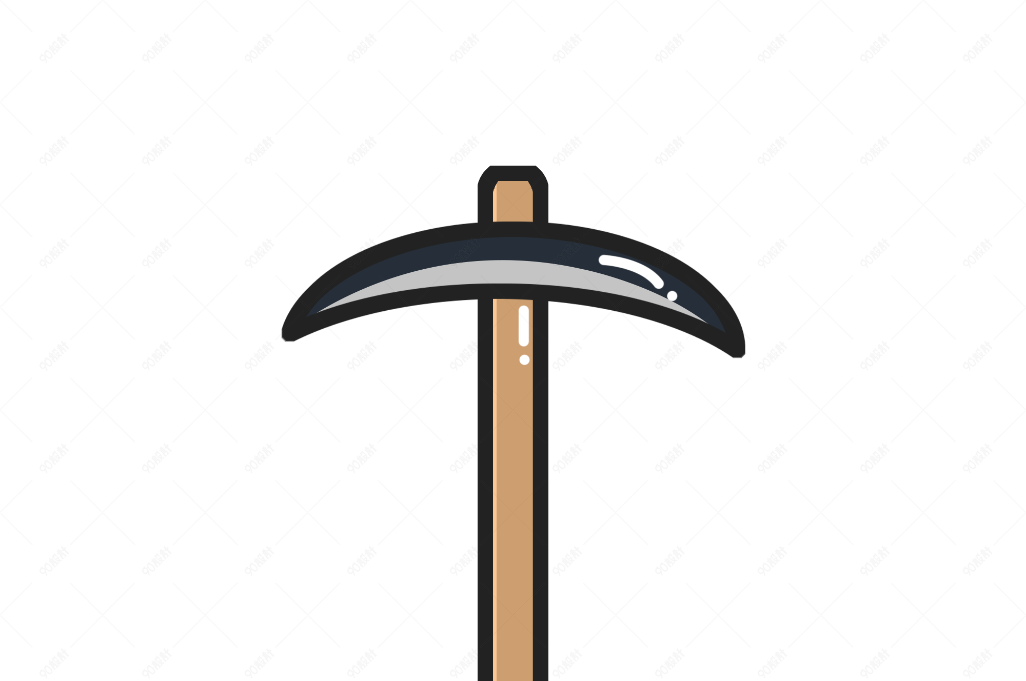 劳动节清洁工具卡通手绘锄头