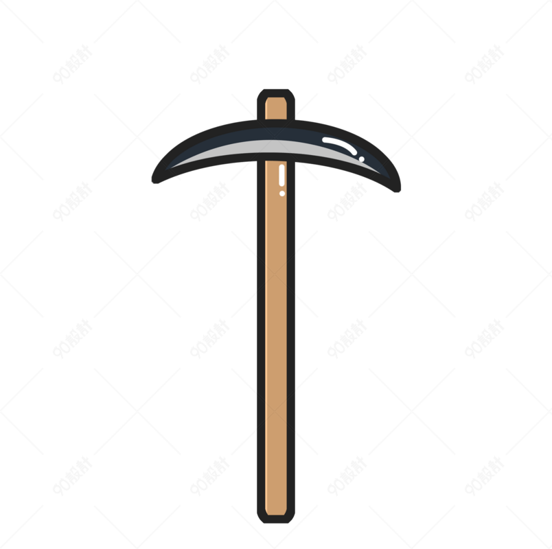 劳动节清洁工具卡通手绘锄头