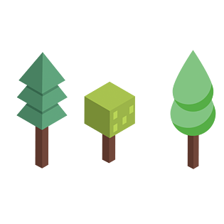 立夏2.5d立体积木树木