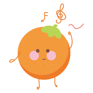 夏日清新手绘可爱卡通跳舞橙子