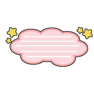 粉色可爱手绘云朵爱心气泡对话框