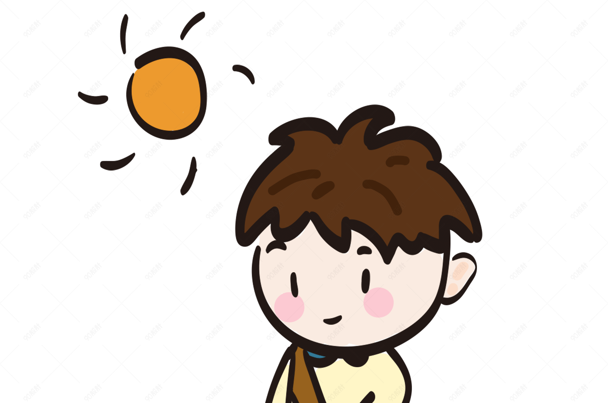 儿童节卡通手绘小男孩