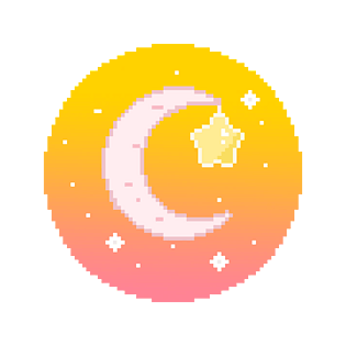 像素风卡通手绘星月图标装饰