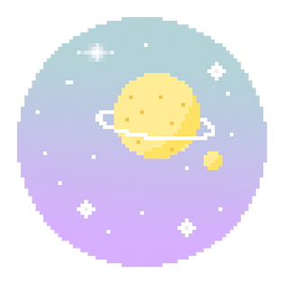 像素风卡通手绘宇宙星球