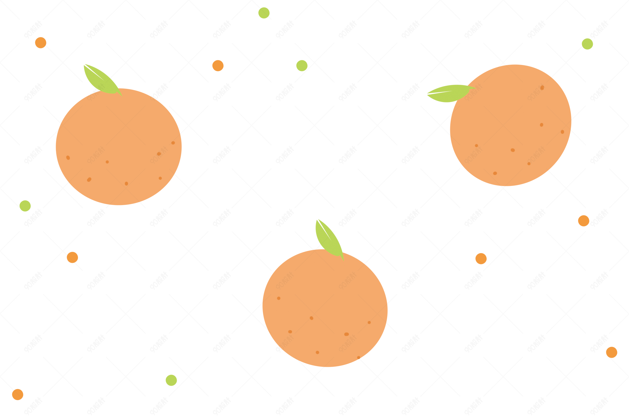 夏日卡通手绘清新橘子背景