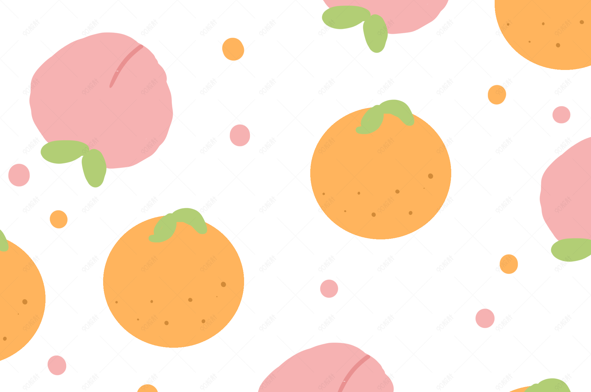 夏日手绘清新水果背景