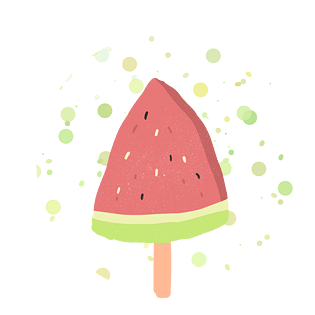 夏日手绘清新水果西瓜冰棍