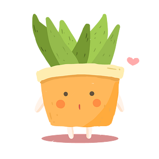 日可爱手绘看书植物免抠元素pngpsd2000*2000卡通手绘可爱动物植物