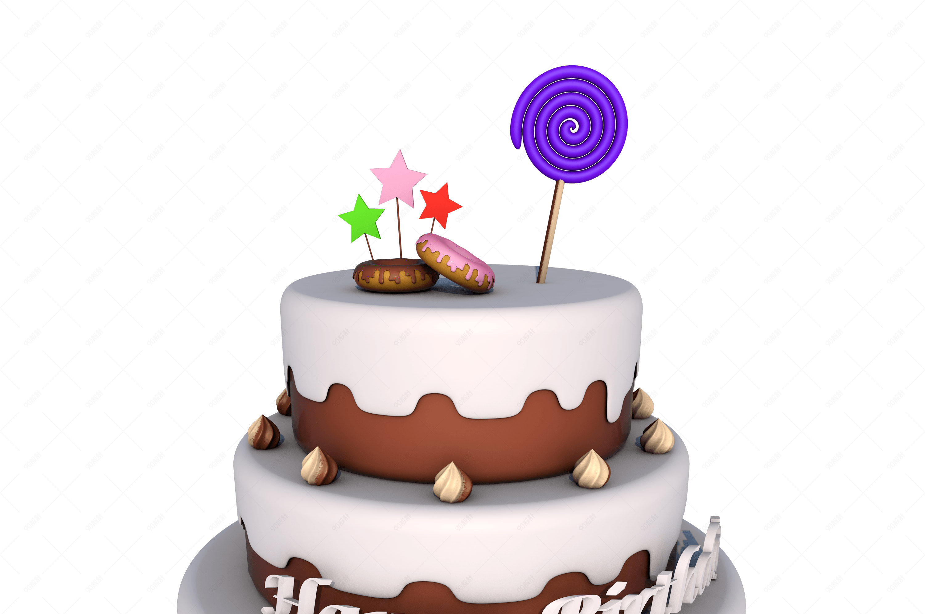 仿真生日蛋糕模型免扣素材【免抠元素png】-90设计网