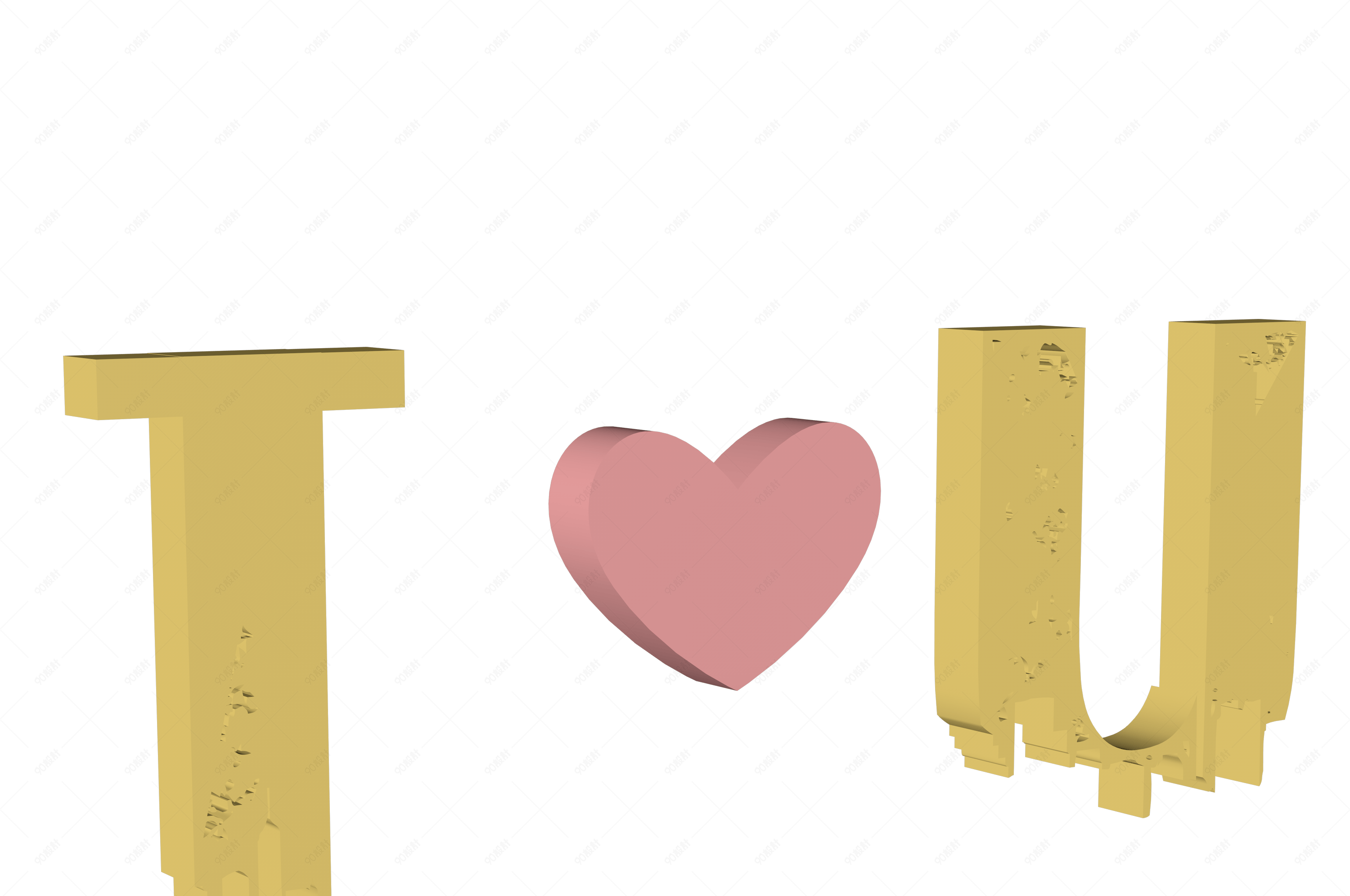 七夕情人节iloveu字母图标免扣元素