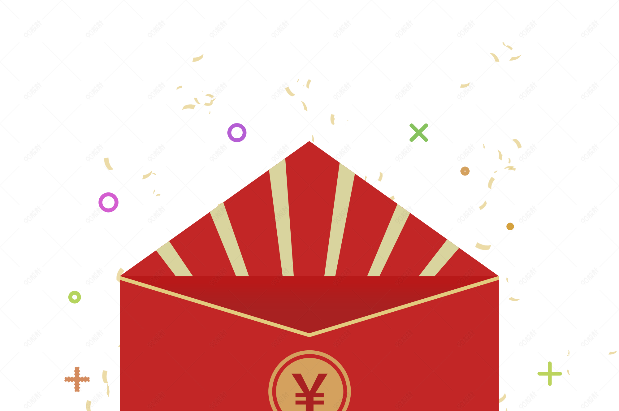 喜庆红色红包设计元素