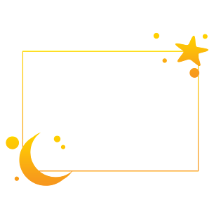 简约星星月亮边框png